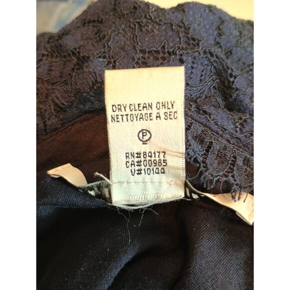 Diane Von Furstenberg Dress Womens Size 2 Navy Blue Zarita Lace Floral Sheath - Picture 15 of 15